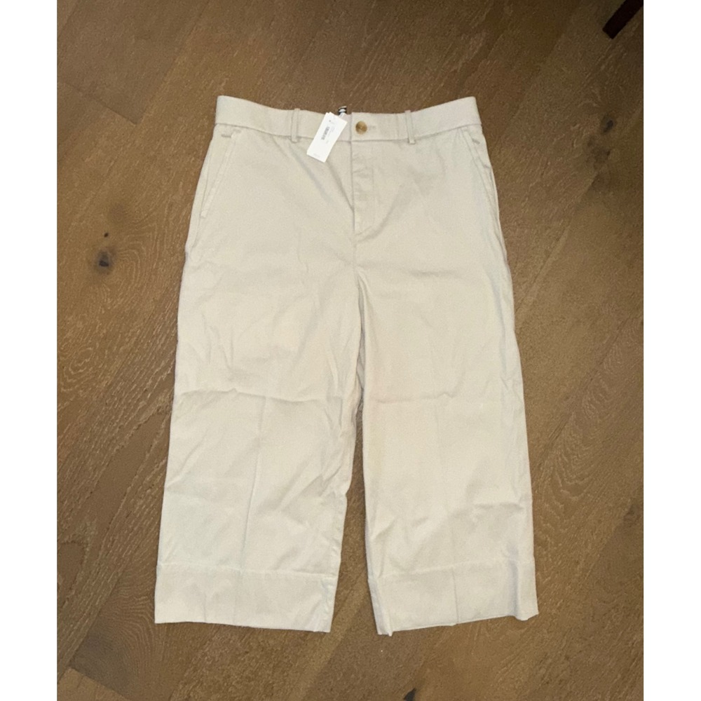 Spanx Stretch Twill Wide Leg Crop Pants Cream Beige Plus Size‎ 1X Petite NEW